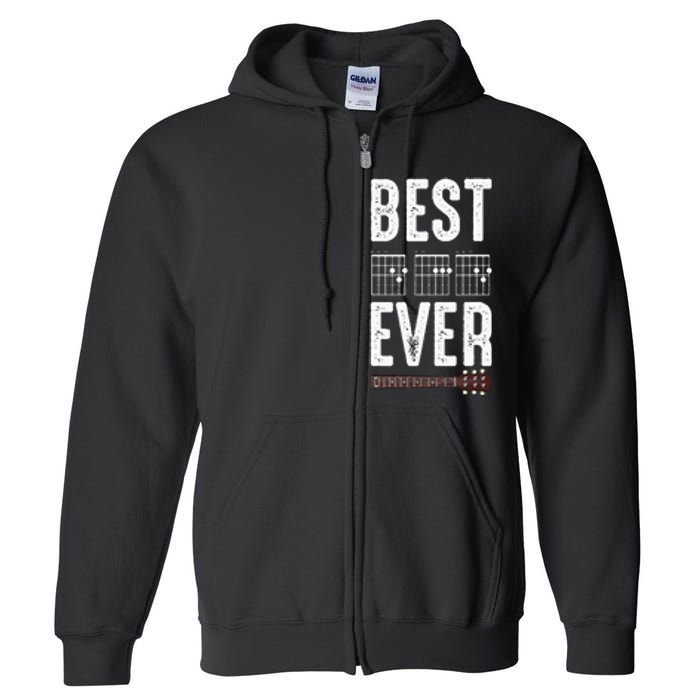 Best Dad Ever Guitarist Daddy Musical Instrument Guitar Full Zip Hoodie