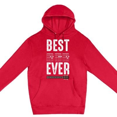 Best Dad Ever Guitarist Daddy Musical Instrument Guitar Premium Pullover Hoodie