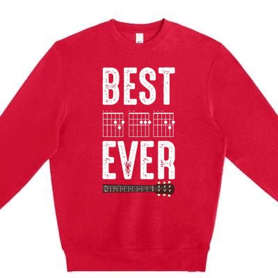 Best Dad Ever Guitarist Daddy Musical Instrument Guitar Premium Crewneck Sweatshirt