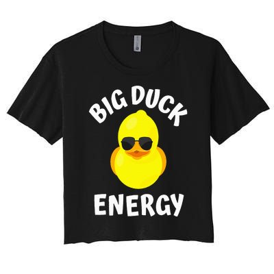 Big Duck Energy Funny Yellow Rubber Duck Women's Crop Top Tee