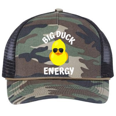 Big Duck Energy Funny Yellow Rubber Duck Retro Rope Trucker Hat Cap