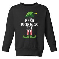 Beer Drinking Elf Matching Family Group Christmas Party Toddler Sweatshirt