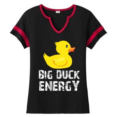 Big Duck Energy Yellow Rubber Duck Design Ladies Halftime Notch Neck Tee