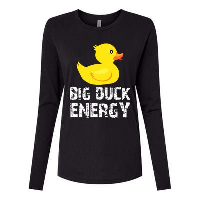 Big Duck Energy Yellow Rubber Duck Design Womens Cotton Relaxed Long Sleeve T-Shirt