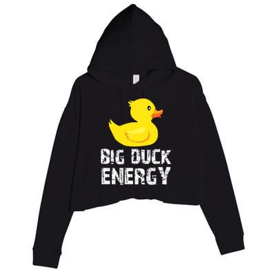 Big Duck Energy Yellow Rubber Duck Design Crop Fleece Hoodie