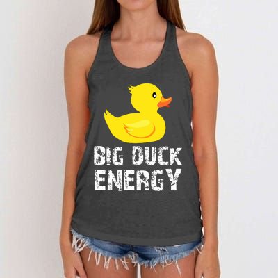 Big Duck Energy Yellow Rubber Duck Design Women's Knotted Racerback Tank