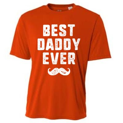 Best Daddy Ever Mustache Dad Father Retro Vintage Grunge Cool Gift Cooling Performance Crew T-Shirt