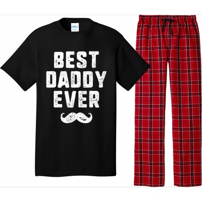 Best Daddy Ever Mustache Dad Father Retro Vintage Grunge Cool Gift Pajama Set