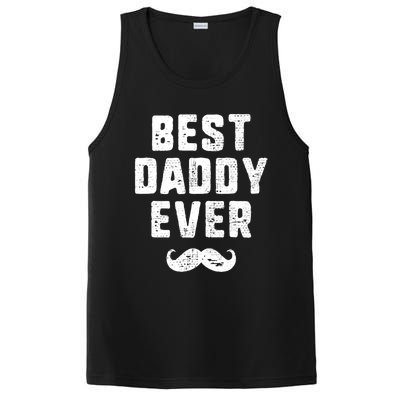 Best Daddy Ever Mustache Dad Father Retro Vintage Grunge Cool Gift PosiCharge Competitor Tank