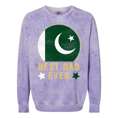 Best Dad Ever Pakistani Father Country Pakistan Flag Cute Gift Colorblast Crewneck Sweatshirt