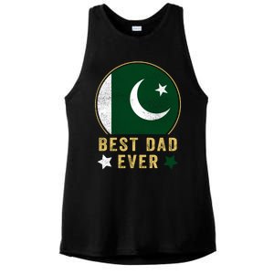 Best Dad Ever Pakistani Father Country Pakistan Flag Cute Gift Ladies PosiCharge Tri-Blend Wicking Tank