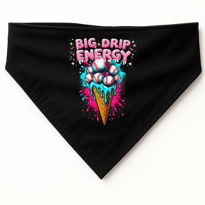 Big Drip Energy Ice Cream Baseball Funny Summer Vibes USA-Made Doggie Bandana