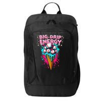 Big Drip Energy Ice Cream Baseball Funny Summer Vibes City Backpack