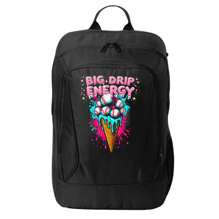 Big Drip Energy Ice Cream Baseball Funny Summer Vibes City Backpack