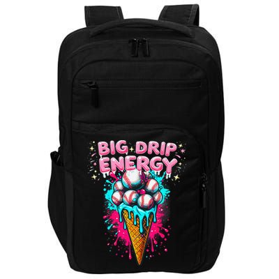 Big Drip Energy Ice Cream Baseball Funny Summer Vibes Impact Tech Backpack