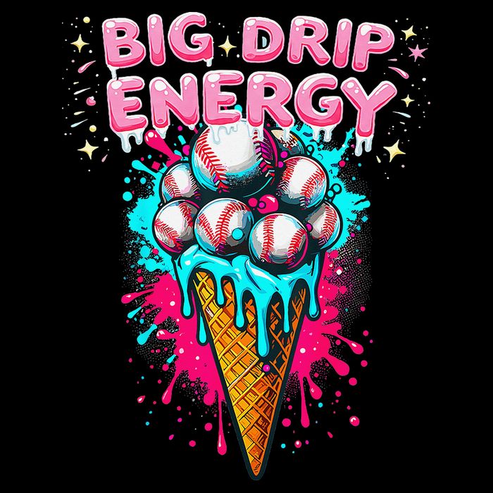 Big Drip Energy Ice Cream Baseball Funny Summer Vibes Impact Tech Backpack