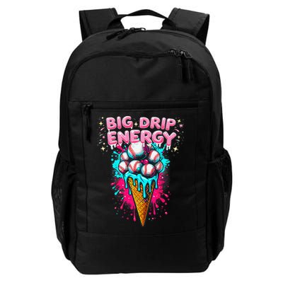 Big Drip Energy Ice Cream Baseball Funny Summer Vibes Backpack