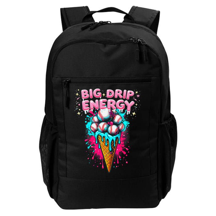 Big Drip Energy Ice Cream Baseball Funny Summer Vibes Backpack