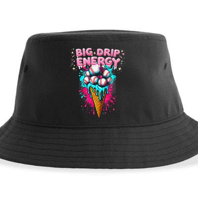 Big Drip Energy Ice Cream Baseball Funny Summer Vibes Sustainable Bucket Hat