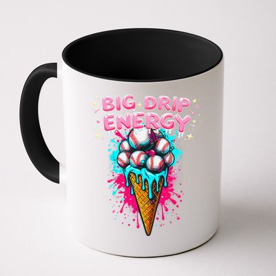 Big Drip Energy Ice Cream Baseball Funny Summer Vibes Mug