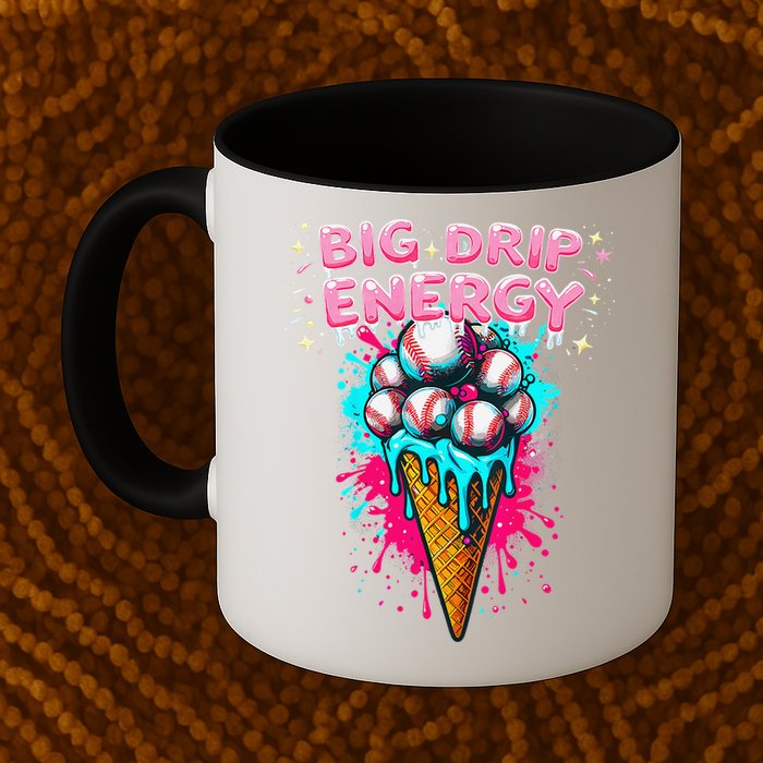 Big Drip Energy Ice Cream Baseball Funny Summer Vibes Mug