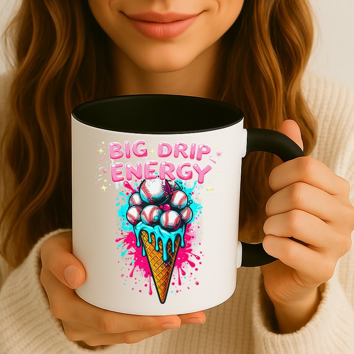 Big Drip Energy Ice Cream Baseball Funny Summer Vibes Mug