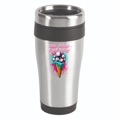 Big Drip Energy Ice Cream Baseball Funny Summer Vibes 16oz Travel Tumbler