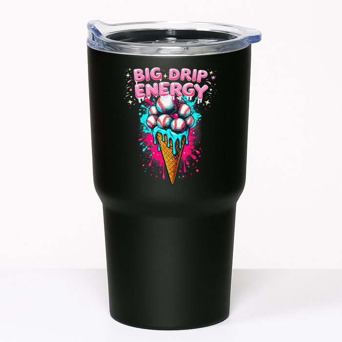 Big Drip Energy Ice Cream Baseball Funny Summer Vibes Tumbler