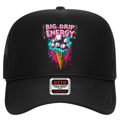 Big Drip Energy Ice Cream Baseball Funny Summer Vibes Trucker Hat