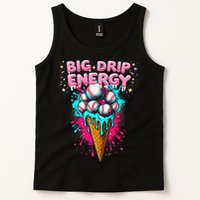 Big Drip Energy Ice Cream Baseball Funny Summer Vibes Tank Top