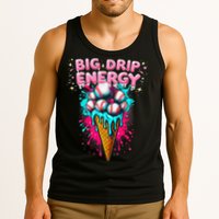 Big Drip Energy Ice Cream Baseball Funny Summer Vibes Tank Top