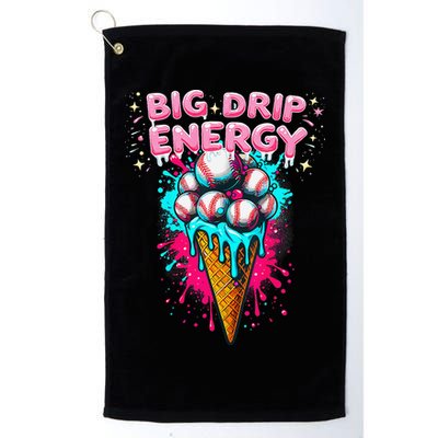 Big Drip Energy Ice Cream Baseball Funny Summer Vibes Golf Towel