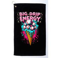 Big Drip Energy Ice Cream Baseball Funny Summer Vibes Golf Towel