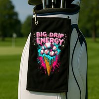 Big Drip Energy Ice Cream Baseball Funny Summer Vibes Golf Towel