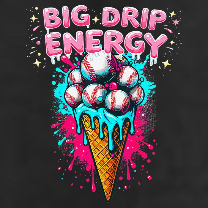Big Drip Energy Ice Cream Baseball Funny Summer Vibes Golf Towel