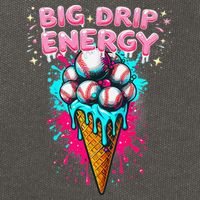 Big Drip Energy Ice Cream Baseball Funny Summer Vibes Cotton Canvas Backpack
