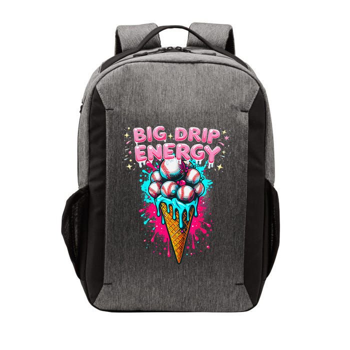 Big Drip Energy Ice Cream Baseball Funny Summer Vibes Vector Backpack