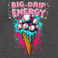 Big Drip Energy Ice Cream Baseball Funny Summer Vibes Vector Backpack