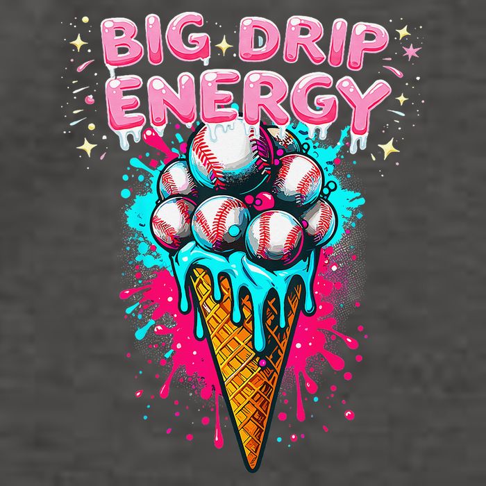Big Drip Energy Ice Cream Baseball Funny Summer Vibes Vector Backpack