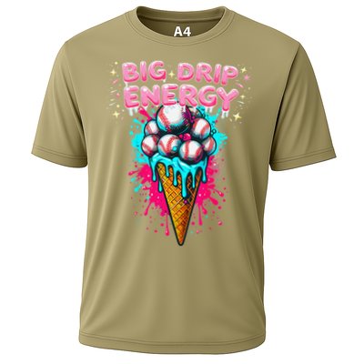 Big Drip Energy Ice Cream Baseball Funny Summer Vibes Performance Shirt