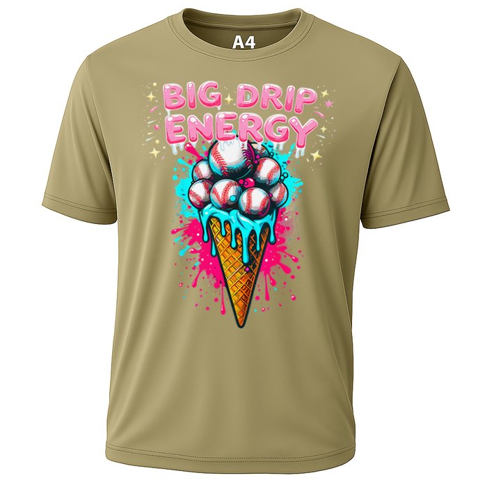 Big Drip Energy Ice Cream Baseball Funny Summer Vibes Performance Shirt