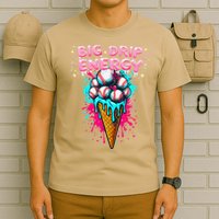 Big Drip Energy Ice Cream Baseball Funny Summer Vibes T-Shirt