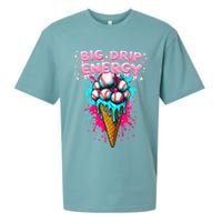 Big Drip Energy Ice Cream Baseball Funny Summer Vibes Sueded Cloud Jersey T-Shirt