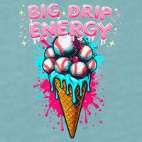 Big Drip Energy Ice Cream Baseball Funny Summer Vibes Sueded Cloud Jersey T-Shirt