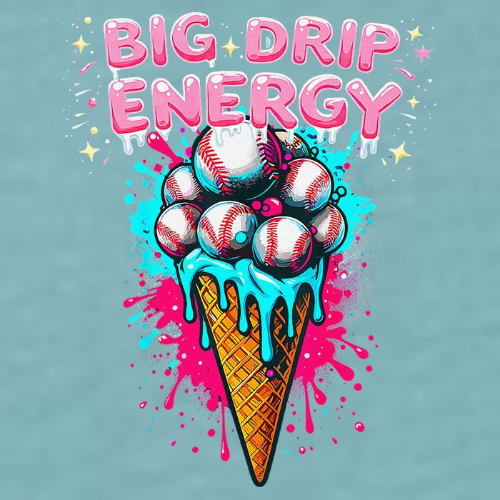 Big Drip Energy Ice Cream Baseball Funny Summer Vibes Sueded Cloud Jersey T-Shirt