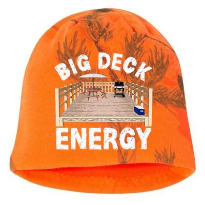 Big Deck Energy Funny Back Yard Deck Owner Kati - Camo Knit Beanie