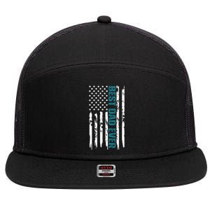 Best Dad Ever American Flag 7 Panel Mesh Trucker Snapback Hat