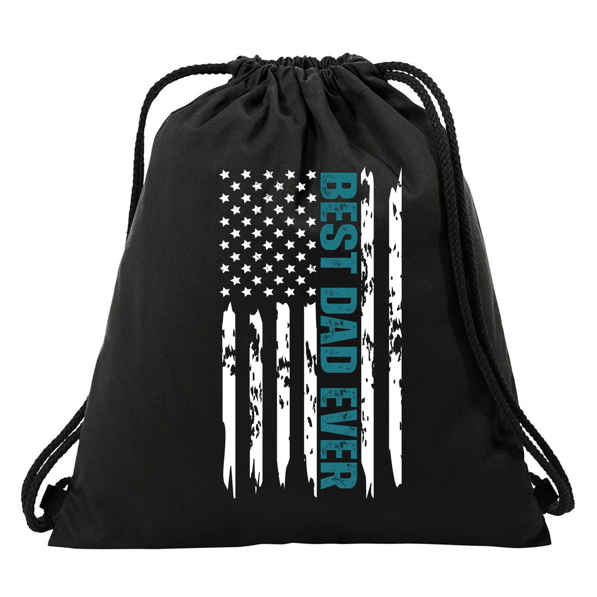 Best Dad Ever American Flag Drawstring Bag