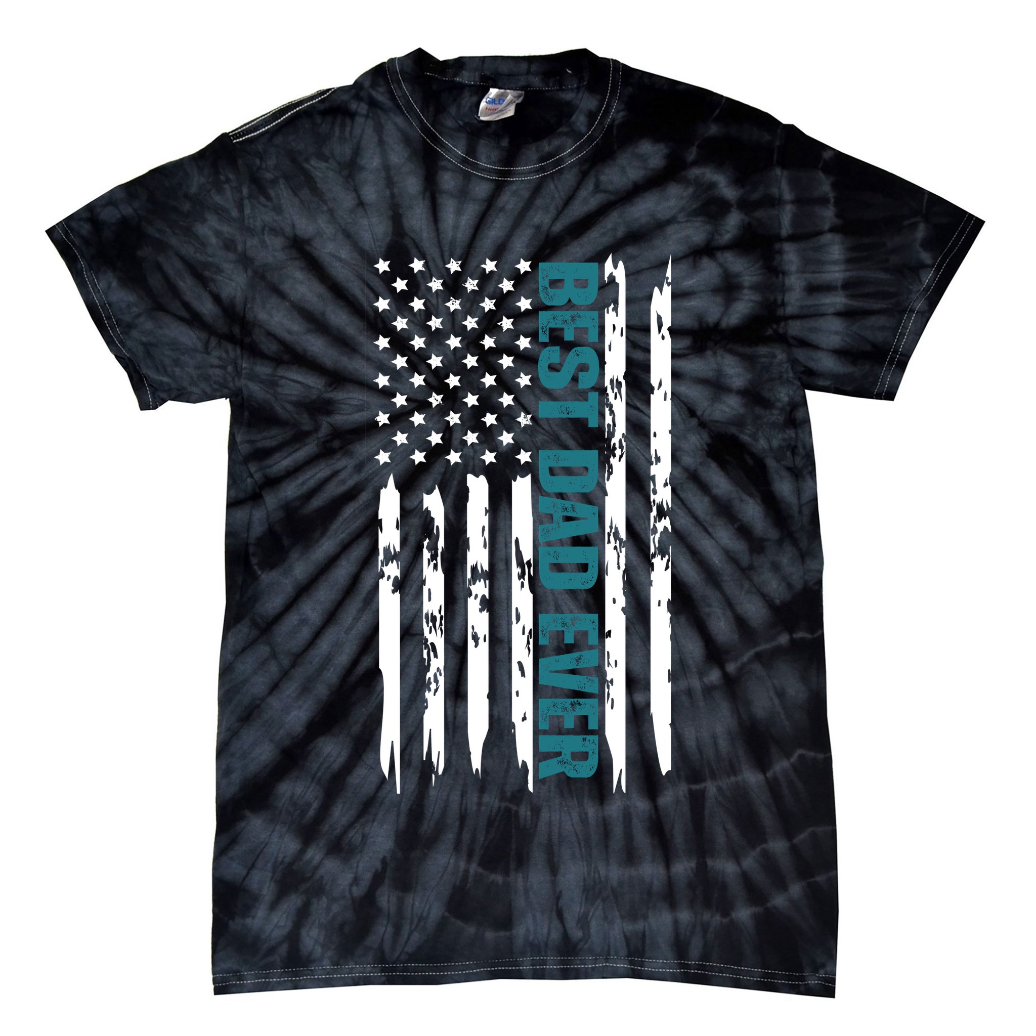 Best Dad Ever American Flag Tie-Dye T-Shirt