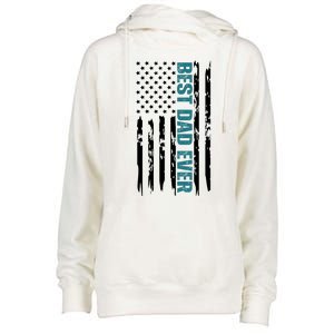 Best Dad Ever American Flag Womens Funnel Neck Pullover Hood